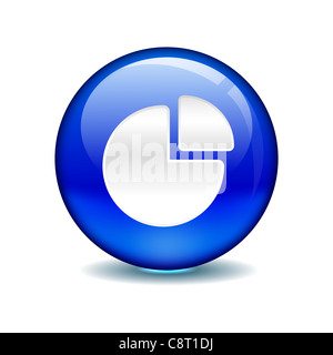 Symbol of Pie Chart in blue circle Stock Photo