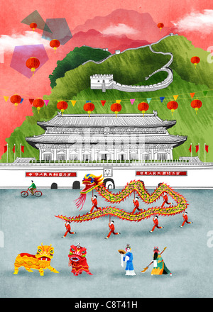 Chinese Dragons Celebration Stock Photo