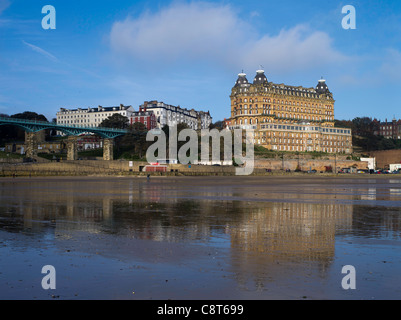 dh The Grand Hotel SCARBOROUGH NORTH YORKSHIRE South Bay english seaside hotels in England beach UK waterfront town Stock Photo