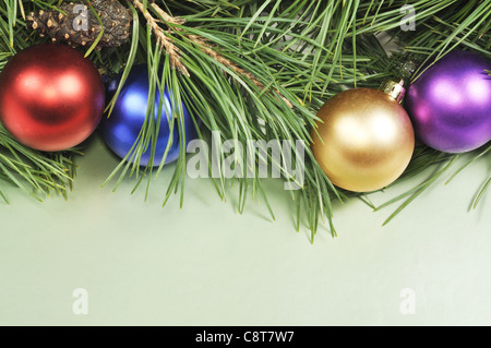 Christmas green frame isolated on green background Stock Photo