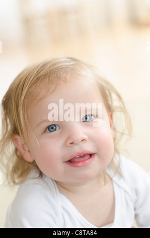 Portrait of cute girl with blond hair Stock Photo - Alamy