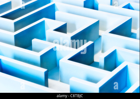 Studio shot of blue maze Stock Photo