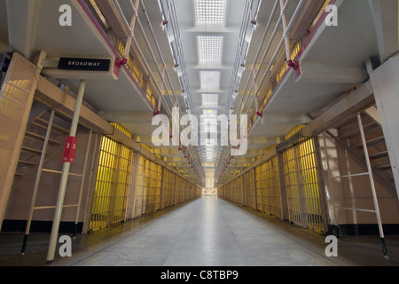 Alcatraz Island Federal Penitentiary Broadway Cell Block Stock Photo