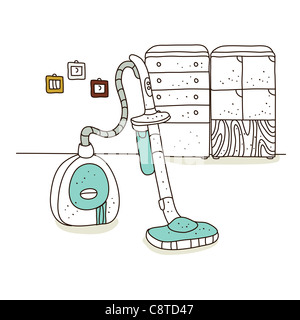 Illustration of vacuum cleaner Stock Photo