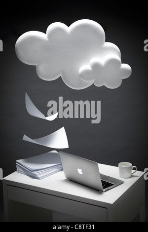 Cloud Computing And Laptop Stock Photo