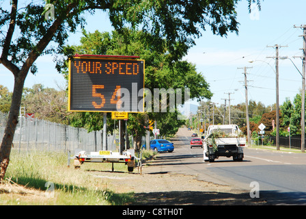 Mobile traffic speed radar sign Stock Photo