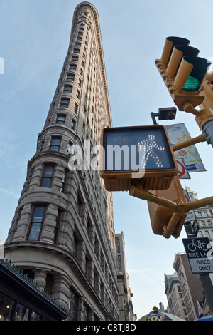 The FlatIron building in New York City, photographed from below Stock Photo