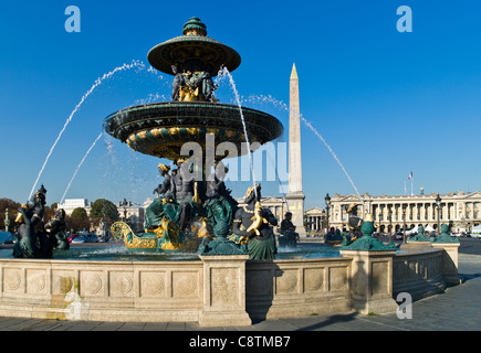 Paris, Place de la Concorde, the fountain Stock Photo