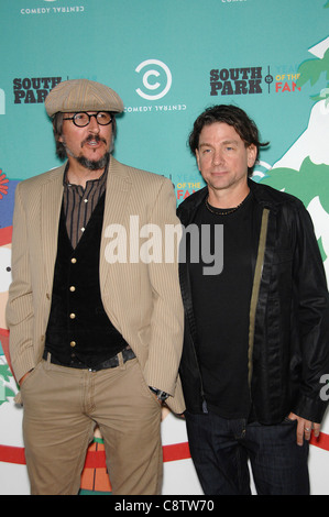 Les Claypool, Larry LaLonde at arrivals for SOUTH PARK 15th Anniversary Party, Barker Hangar, Santa Monica, CA September 20, Stock Photo