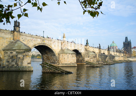 Charles Bridge or Karluv Most in Prague in Czech Republic Stock Photo