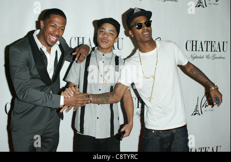 Nick Cannon, Ben J and Legacy of New Boyz in attendance for Celebrities at Chateau Nightclub - FRI, Paris Las Vegas Hotel, Las Stock Photo