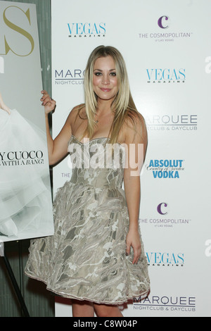 Kaley Cuoco at arrivals for VEGAS Magazine Fall Fashion Issue Cover Party at the Boom Box Room, Marquee Nightclub and Dayclub Stock Photo