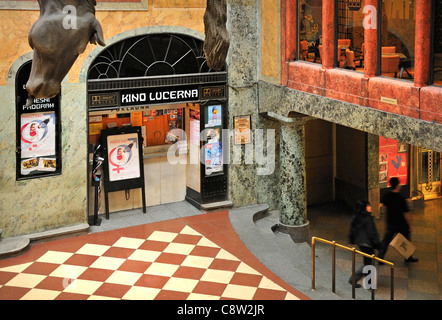 Prague, Czech Republic. Lucerna Palace Arcade. Lucerna Cinema (Kino) Box Office Stock Photo