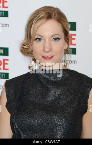 Joanne Froggatt poses in the press room with the award for best