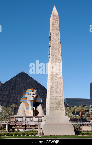Obelisk Casino Luxor Las Vegas Nevada Sphinx Pyramid  gambling capital of the World United States Stock Photo