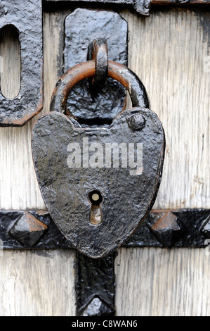medieval padlock on a door in Caernarfon castle gwynedd north wales Stock Photo