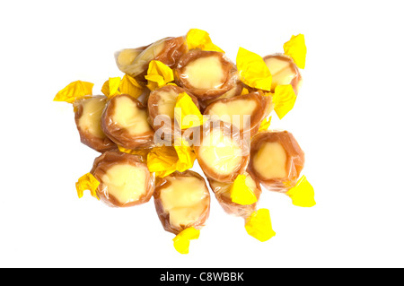 Banana Toffee Whirls Traditional Sweets Confectionery Candy Stock Photo