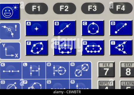 CNC lathe program control panel detail Stock Photo