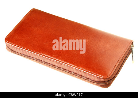 Leather wallet isolated over the white background Stock Photo