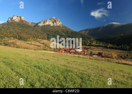 View of Velky Rozsutec from the meadows near Stefanova at the Vratna valley, Mala Fatra, Slovakia.