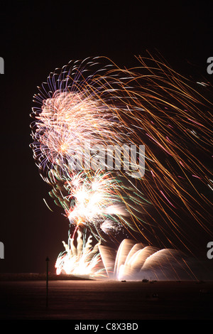 Firework display. Morecambe, Lancashire. England. September. Stock Photo