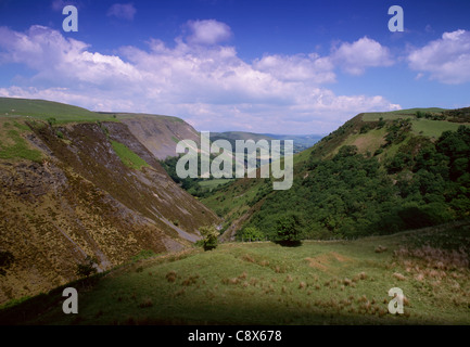 Dylife Gorge Afon Twymyn valley Near former lead mining village of Dylife Cambrian Mountains Powys Mid Wales UK Stock Photo