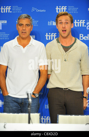 George Clooney Ryan Gosling atpress conferenceIDES MARCH Press Conference Toronto International Film Festival TIFF Bell