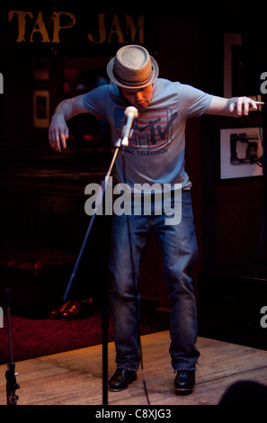 Tap dancer performing at the Ronnie Scott's, London, England, UK. Stock Photo