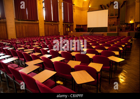 rows of empty seats in a lecture theatre at Bangor University Wales UK Stock Photo