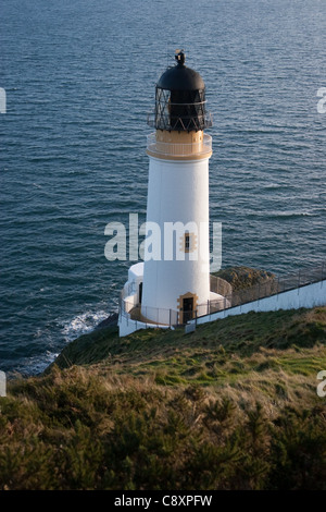 The lighthouse below Maughold Head near Ramsey on the Isle of Man Stock Photo