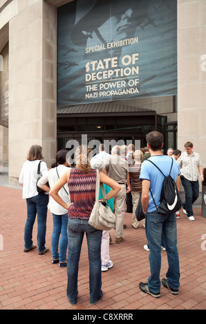 People queuing to enter the US Holocaust Museum Washington DC USA Stock Photo
