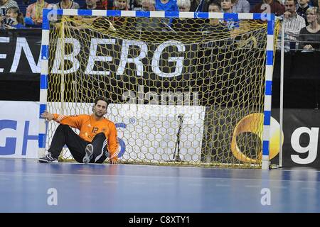 03 11 2011  Handball Supercup Berlin, Germany, Germany versus Denmark. Goalkeeper Schulz Silvio Heine Vetter Germany Stock Photo
