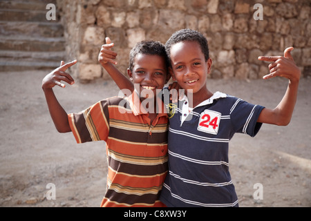 Happy Eritrean boys in Massawa, Eritrea, Africa Stock Photo