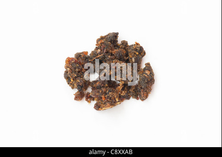 Guggal Resin on white background Stock Photo