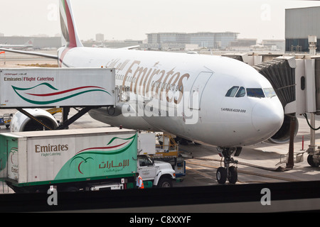 Airbus A330-200, Dubai International Airport, United Arab Emirates. Stock Photo
