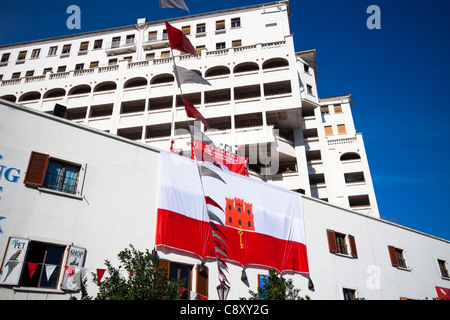 Gibraltar city center during Gibraltar National Day, 10 September 2011. Stock Photo