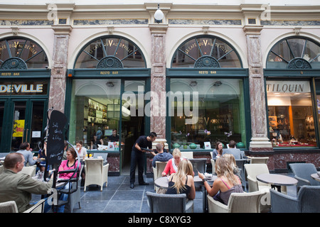 Belgium, Brussels, Restaurant in Galleries St.Hubert Shopping Arcade Stock Photo
