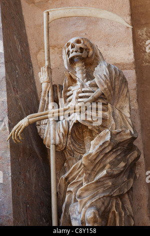 Germany, Trier, Trier Cathedral, Statue of the Grim Reaper Stock Photo