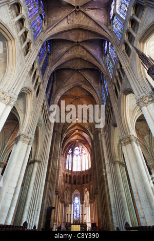 France, Champagne, Reims, Reims Cathedral Stock Photo