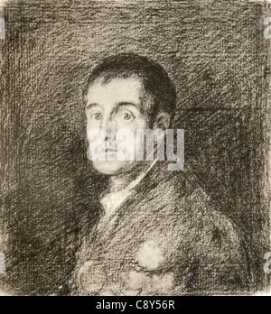 Arthur Wellesley, 1st Duke of Wellington, 1769 - 1852, after the work by Francisco de Goya.   British soldier and statesman. Stock Photo