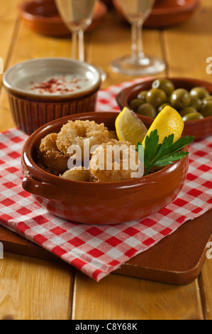 Deep fried calamari or squid Stock Photo