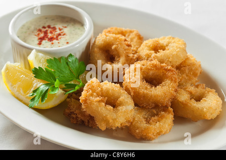 Deep fried calamari or squid Stock Photo
