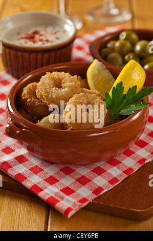 Deep fried calamari or squid Stock Photo