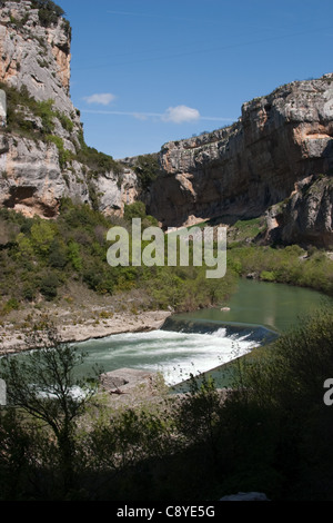 The Foz de Lumbier gorge in Aragon, Spain, is a great place to see Griffon and Egyptian Vultures Stock Photo