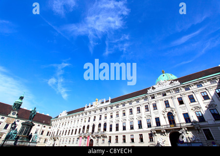 Wide angle shot of yard at Hofburg palace, Vienna, Austria Stock Photo