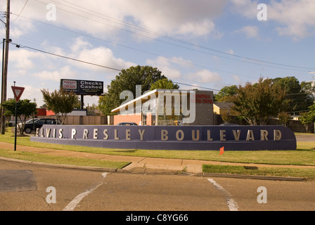 Elvis Presley Boulevard Memphis Tennessee USA Stock Photo