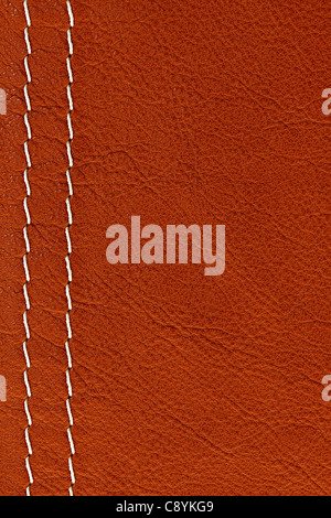 Brown Saffiano Leather Stitched With A Seam. Real Or Genuine Leather Texture  Background. Stock Photo, Picture And Royalty Free Image. Image 162741821.