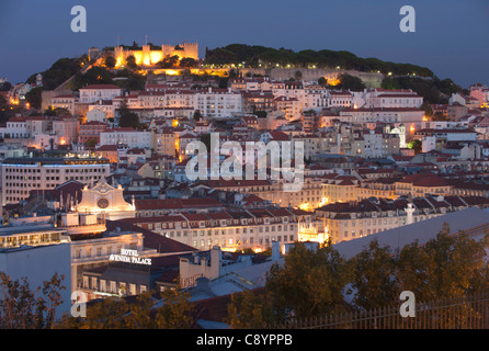 Early evening overview of eastern Lisbon, landscape mode. Stock Photo