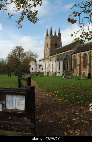 The church of St Nicholas in the village of Stanford-on-Avon, Northamptonshire, UK Stock Photo