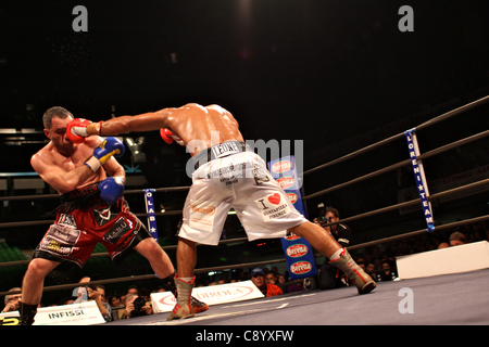 FLORENCE (IT), 04/Nov/2011: Bundu VS Petrucci, Welter Weight Boxing European Title @ Mandela Forum - Stock Photo